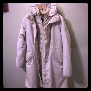 3 in 1 large White/cream North Face Winter Coat